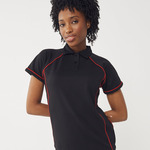Women's piped performance polo