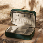 Velvet travel jewellery box