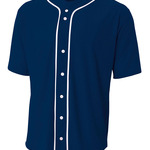 Short Sleeve Full Button Baseball Top