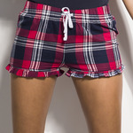 SF Clothing Ladies Tartan Frill Lounge Shorts