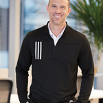 Men's 3-Stripes Double-Knit Quarter-Zip Pullover