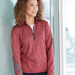 Women's Brushed Terry Heathered Quarter-Zip Pullover